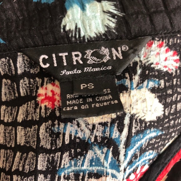 SOLDCitron Santa Monica Silk Asian Floral Print Bl - Picture 8 of 11